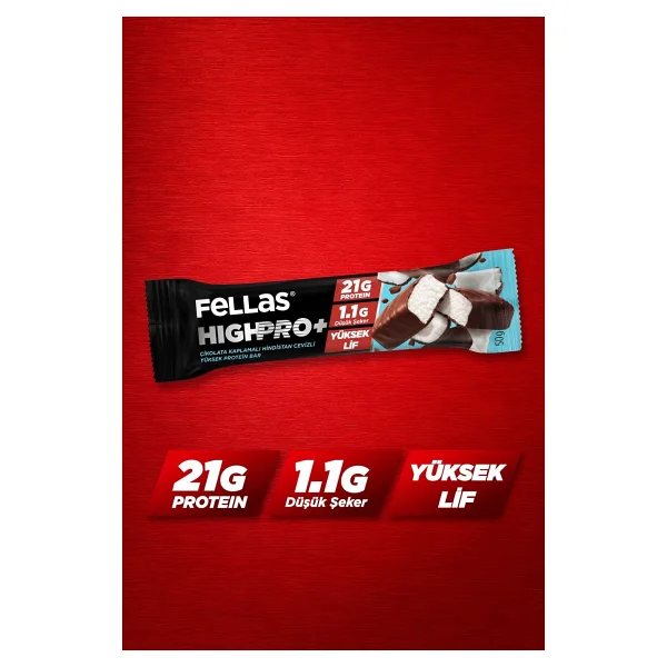Fellas Çikolata Kaplı Highpro Protein Bar - Kurabiye Aromalı (50 G) - 12 Adet - 12 X 50 Gr - Görsel 3