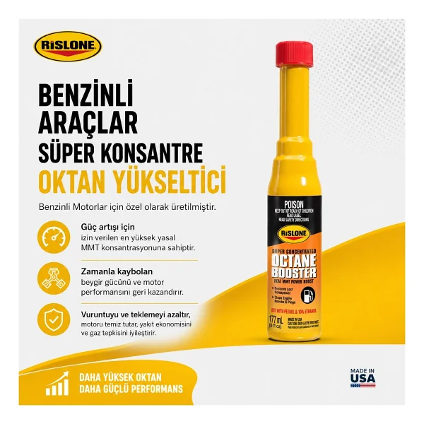 Rislone Benzinli Araçlar Süper Konsantre Oktan Yükseltici 177 Ml - Görsel 6