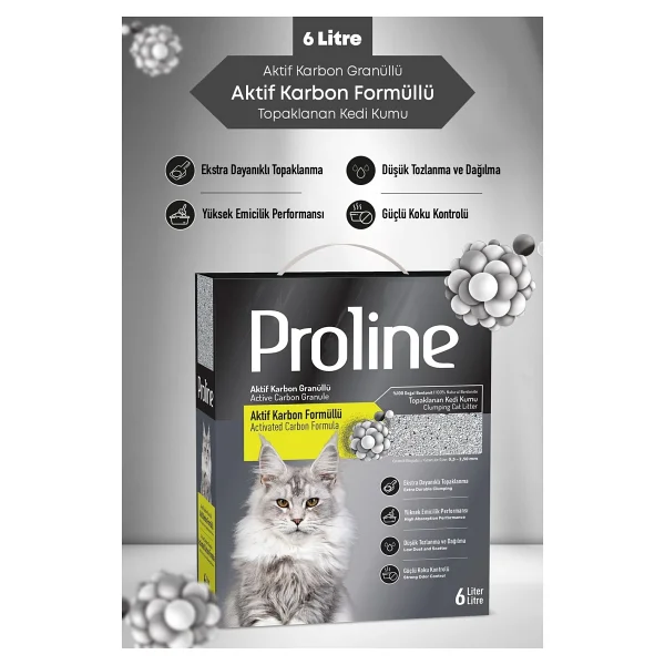 Proline Aktif Karbon Tanecikli Kedi Kumu 4x6lt. - Görsel 2