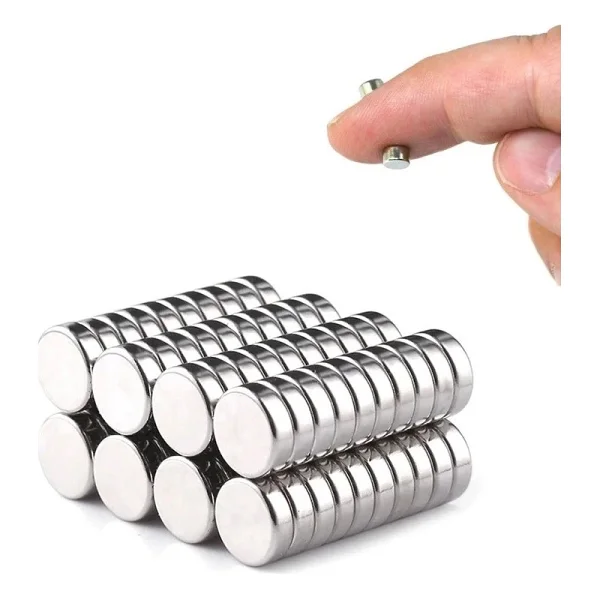 50 Adet 10x2mm Yuvarlak Neodyum Mıknatıs Güçlü Magnet Nikel Kaplamalı ( Lisinya ) - Görsel 3