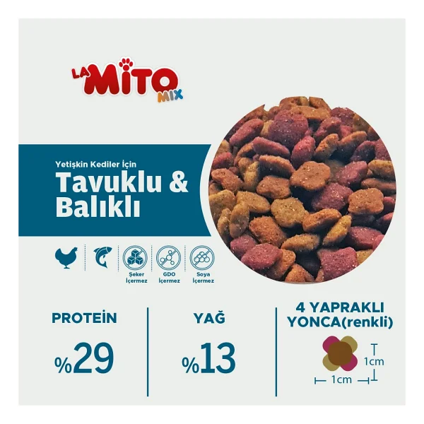 Mito Mix Tavuklu Ve Balıklı 15 Kg Yetişkin Kuru Kedi Maması - Görsel 5