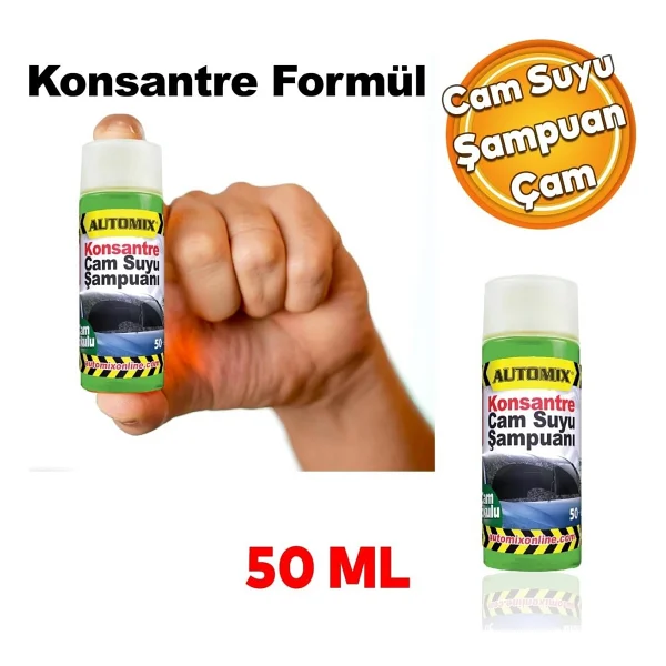 Badem10 Automix Araba Araç Otomobil Oto Silecek Temizleme Konsantre Cam Suyu Şampuanı Çam Kokulu - Çok Renkli - Görsel 4