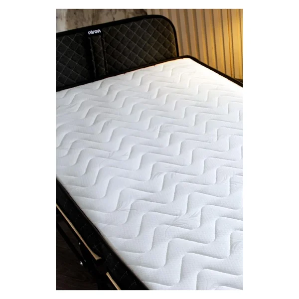 Niron Yatak Niron Premium Katlanır Yatak 90x200 Cm Paket Yaylı Lüks Yatak Ve Kaydırmaz Kumaş Kaplı Karyola - 90 X 200 Cm - Gri - Görsel 4