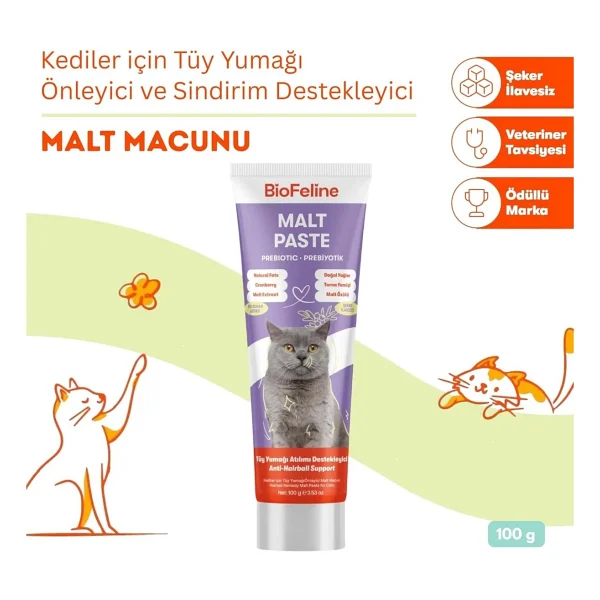 Biofeline 100 Gr Malt Kedi Macunu - Görsel 2