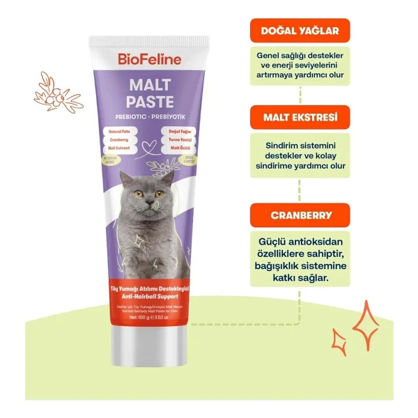Biofeline 100 Gr Malt Kedi Macunu - Görsel 3