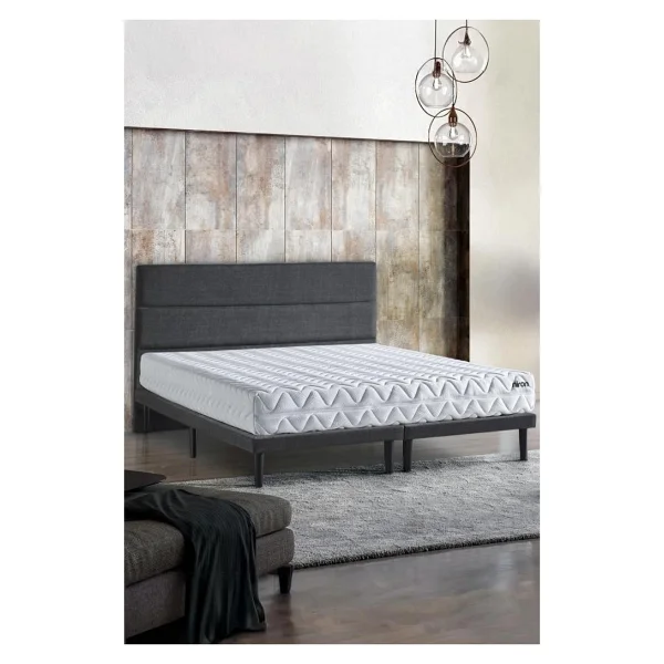 Niron Slim Pocket Yatak Seti - 140x200 Çift Kişilik Paket Yaylı Yatak, Metal Baza Ve Başlık Takımı Gri - Görsel 10