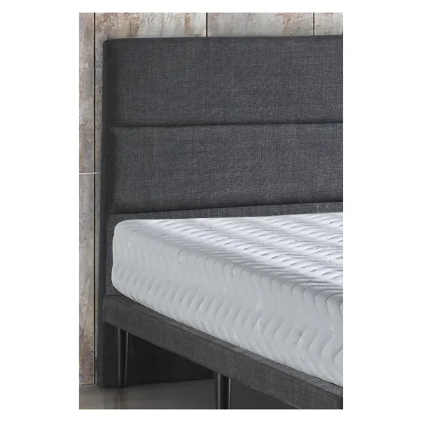 Niron Slim Pocket Yatak Seti 200x200 Çift Kişilik Paket Yaylı Yatak, Gri Metal Baza Ve Başlık Takımı Koyu Gri - Görsel 6