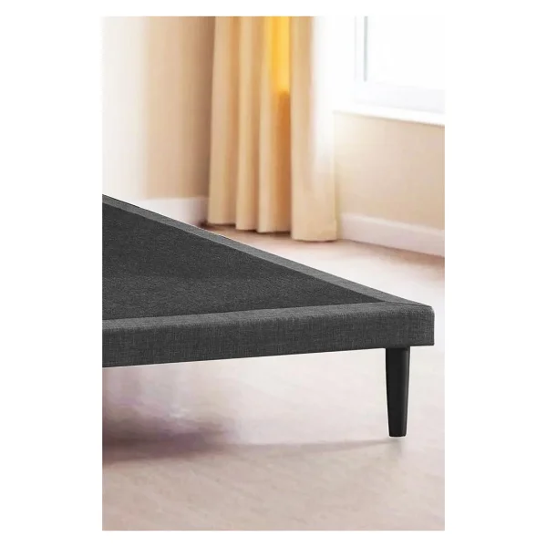 Niron Yatak Niron Slim Baza Ve Başlık Takımı 150x200 Çift Kişilik Gri Kumaş Kaplı Metal Karyola Ve Başlık Seti - Koyu Gri - 150 X 200 Cm - Görsel 6
