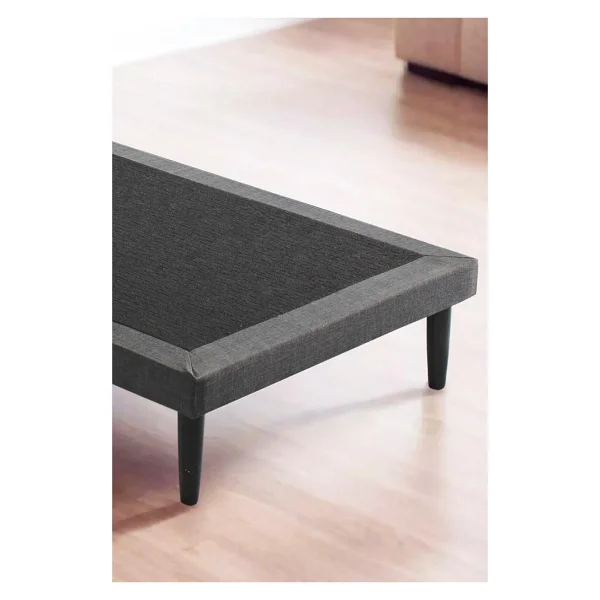 Niron Yatak Niron Slim Baza Ve Başlık Takımı 100x200 Tek Kişilik Gri Kumaş Kaplı Metal Karyola Ve Başlık Seti - Koyu Gri - 100 X 200 Cm - Görsel 5