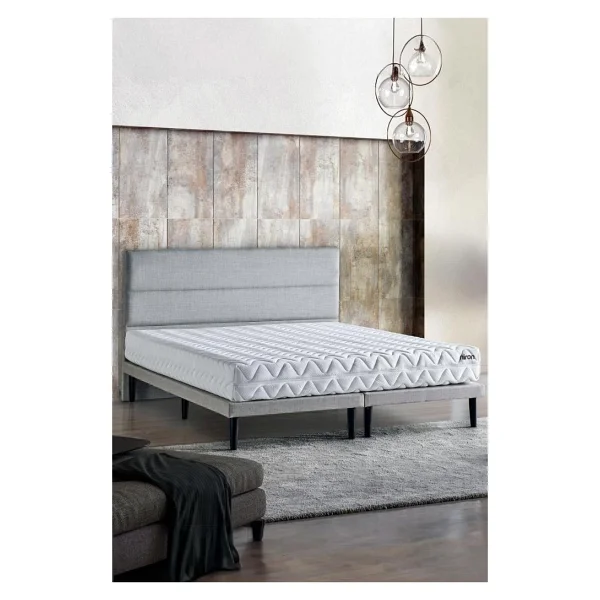 Niron Slim Pocket Yatak Seti - 140x200 Çift Kişilik Paket Yaylı Yatak, Metal Baza Ve Başlık Takımı Gri - Görsel 9