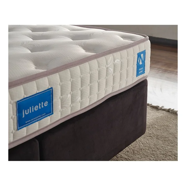 Niron Juliette 120x200 Bir Buçuk Kişilik Lüks Yatak Seti - Siyah Kumaş Baza, Başlık Ve Yatak Takımı - Görsel 4