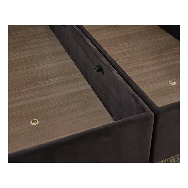 Niron Juliette 120x200 Bir Buçuk Kişilik Lüks Yatak Seti - Siyah Kumaş Baza, Başlık Ve Yatak Takımı - Görsel 8