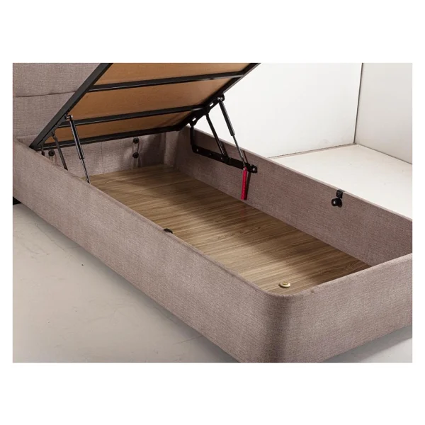 Luna Baza Başlık Yatak Takımı - 120x200 Cm Tek Kişilik Ortopedik Yatak Seti Sağlamlaştırılmış Baza - 120 X 200 Cm - Bej - Görsel 10