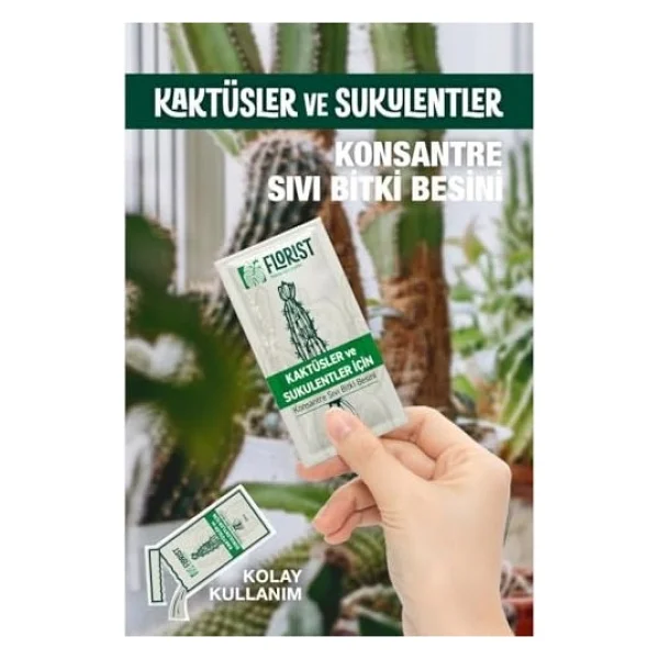 Florist Konsantre Sıvı Kaktüs Ve Sukulent Bitki Besini - Görsel 5