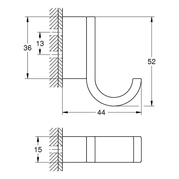 Grohe Selection 41039a00 Hard Graphite Tekli Havlu Askısı - Görsel 3