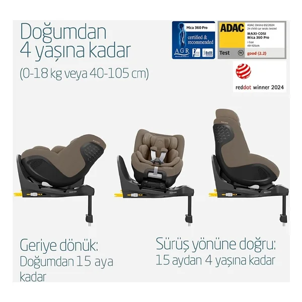 Maxi-Cosi Mica 360 Pro Isofix Authentic Truffle 0-18 Kg Oto Koltuğu - Görsel 5