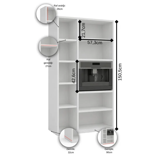 Aeka Ae-3030 Duygu 5 Kapaklı Çok Amaçlı Dolap - Görsel 3