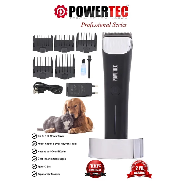 Powertec Tr-9100 Kedi Ve Köpek Tıraş Makinesi - Görsel 9