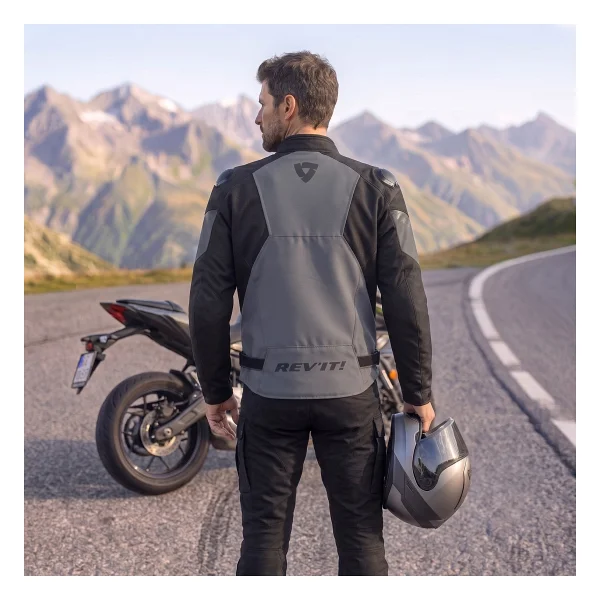 Revit Control H2o Su Geçirmez Motosiklet Montu Aa Sertifikalı Ce Korumalı Alc Motosiklet - Gri - Siyah - Görsel 2