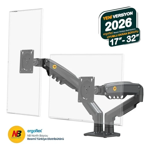 North Bayou F160 17-27 İnç İki Kollu Amortisörlü Monitör Standı - Görsel 7