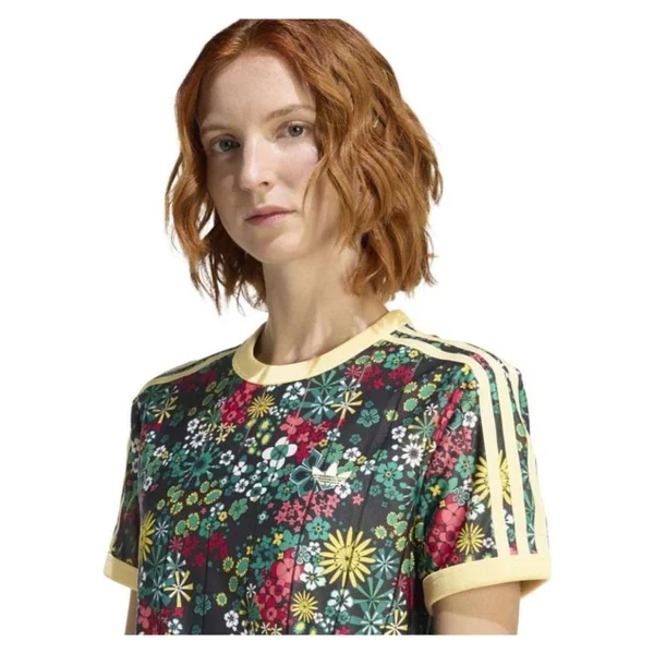 Adidas Originals X Liberty London 3 Stripes KD5560 Kısa Kollu Bisiklet Yaka Kadın Tişört - Görsel 5