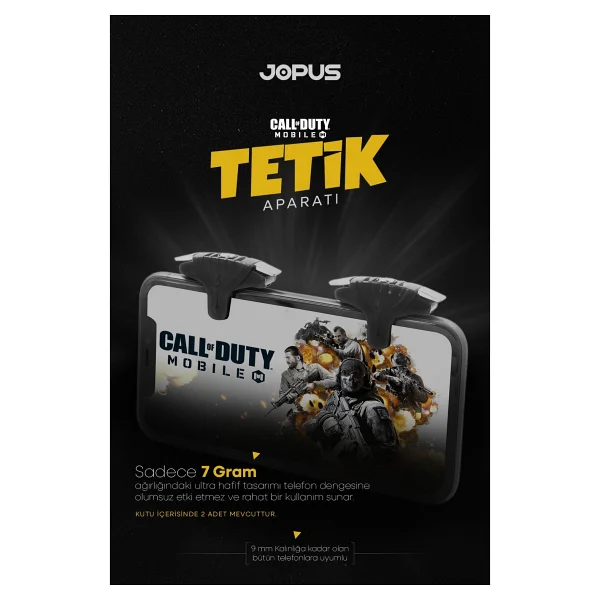 Jopus Pubg Metal Tetik Aparatı Metal Ateş Tuşu - Siyah - Görsel 8