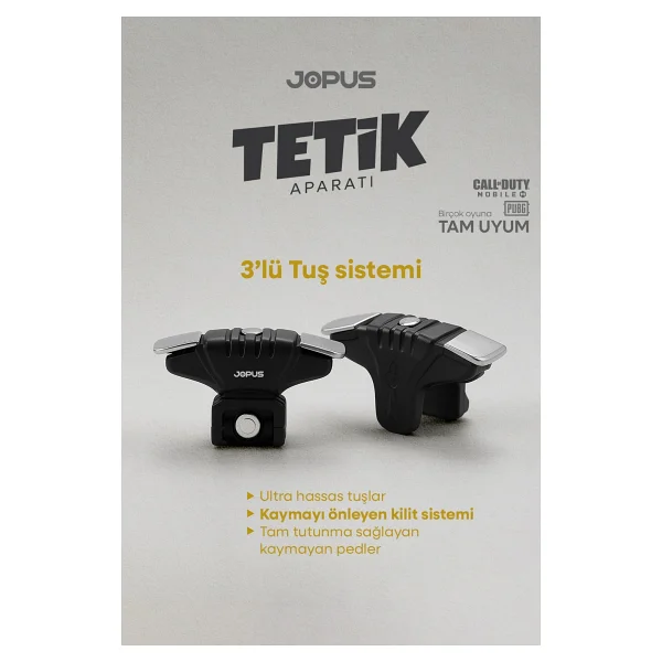 Jopus Pubg Metal Tetik Aparatı Metal Ateş Tuşu - Siyah - Görsel 4