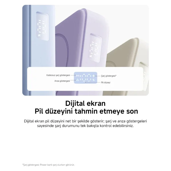 Xiaomi Magnetic Standlı Wpb1007z 10000 mAh Hızlı Şarj Kablosuz Powerbank - Görsel 10