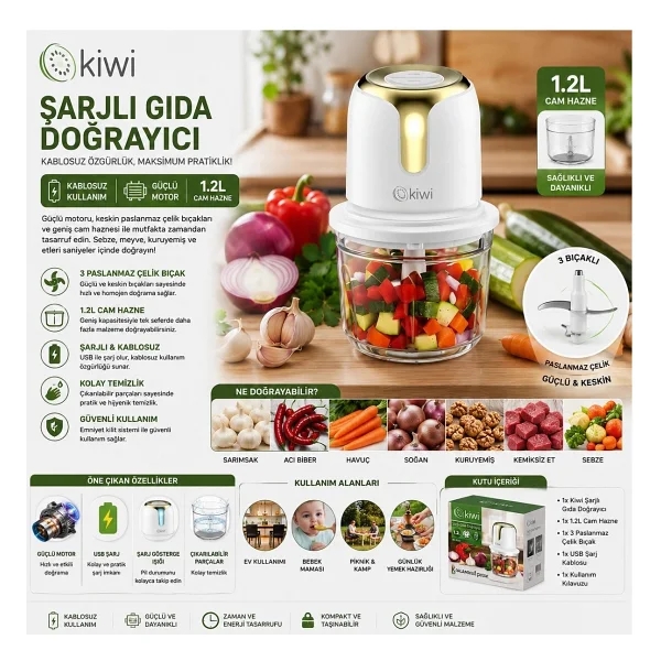 Kiwi Kc-8221 Gold Şarjlı Rondo - Görsel 2