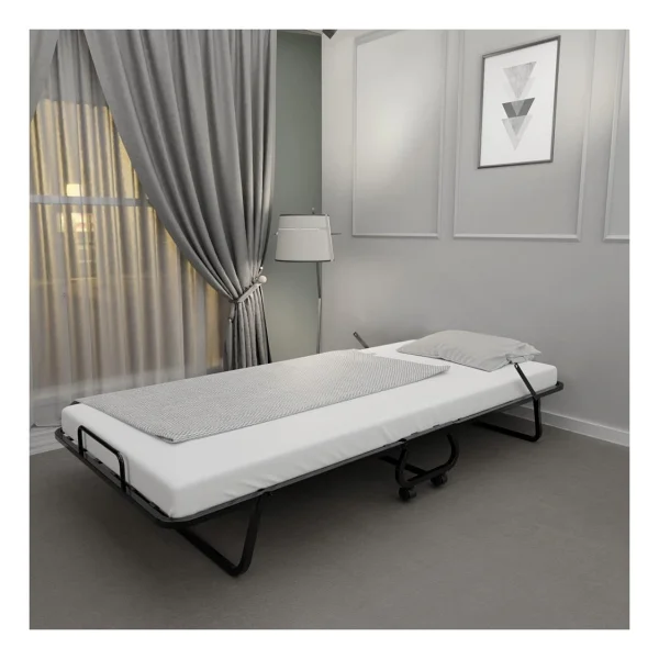 Iron Katlanır Yatak Ve Karyola 80x190 Cm Katlanabilir Somya Ve Yatak Tek Kişilik Katlanır Yatak - Görsel 2