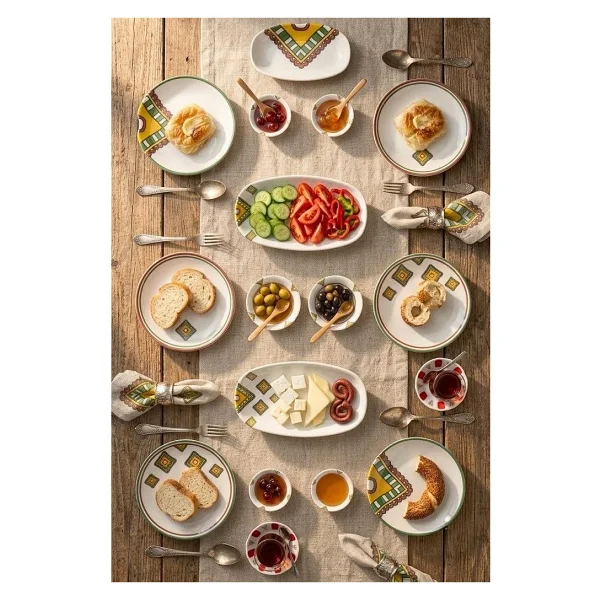 Bambum Moderna Mustard 14 Parça 6 Kişilik Kahvaltı Takımı - Görsel 2