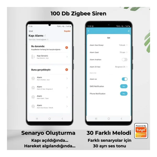 Wi-Fi 100 Db Akıllı Siren Alarm ( Tuya - Smart Life Uyumlu) - Görsel 3