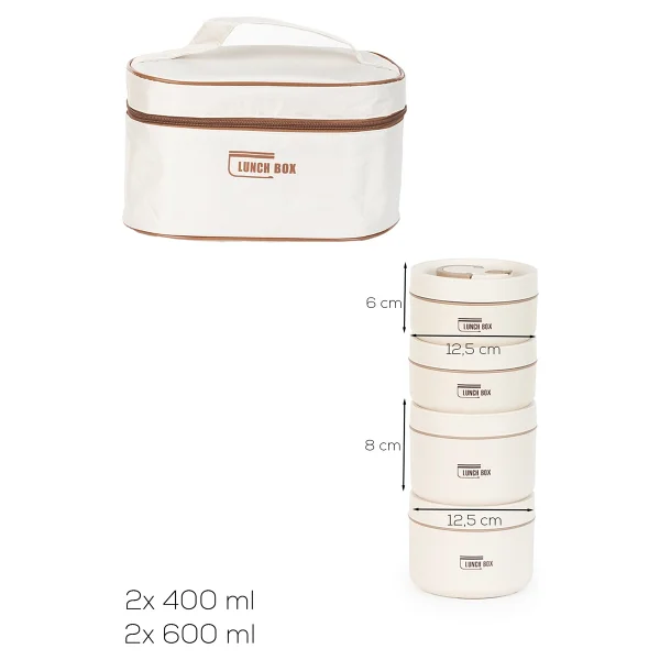 Porsima Bl25231 Isı Yalıtımlı Çanta Paslanmaz Çelik 4 Parça Vakumlu Yemek Termosu Beslenme Kutusu Taşınabilir Lunch Box Sefer Tası - Görsel 5
