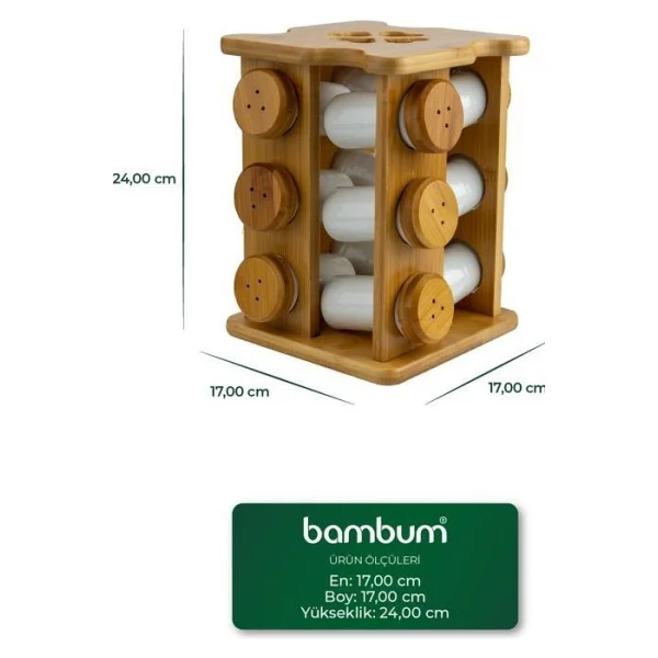 Bambum Festival Bambu Standlı 12'li Dönen Baharatlık - Görsel 7