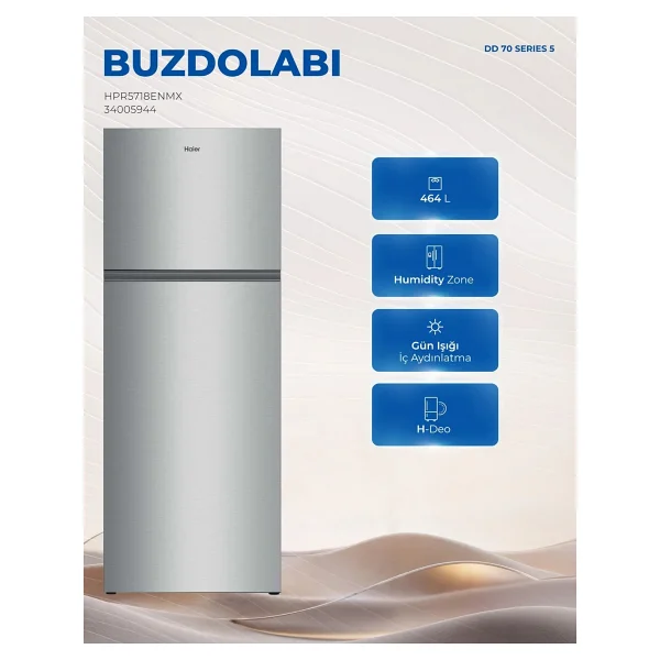 Haier HPR5718ENMX Çift Kapılı No Frost Buzdolabı - Görsel 10