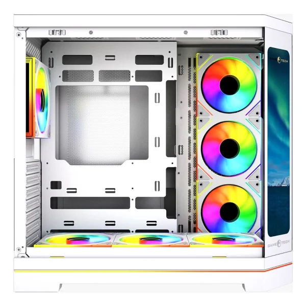 Gametech Vision V2 7x Argb Fanlı Lcd Ekranlı Oyuncu Bilgisayar Kasası ( Beyaz ) - Görsel 2