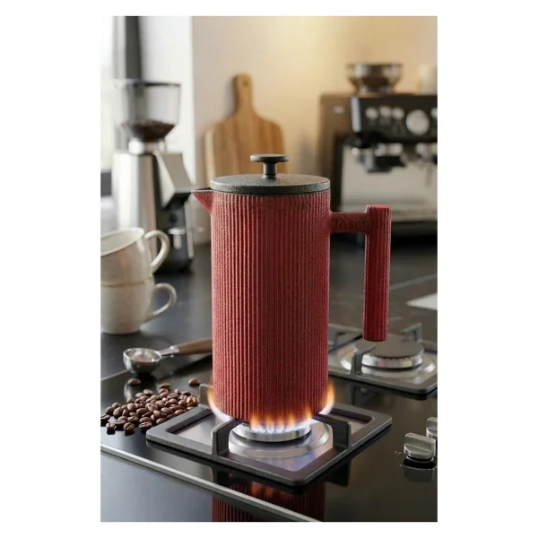 Taşev Bambum Taşev Linden Döküm French Press Kırmızı,8681734460074 - Görsel 2