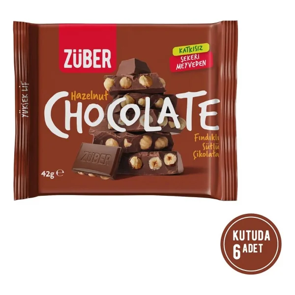 Züber Fındıklı Sütlü Çikolata 42g X 6 Adet - Görsel 8