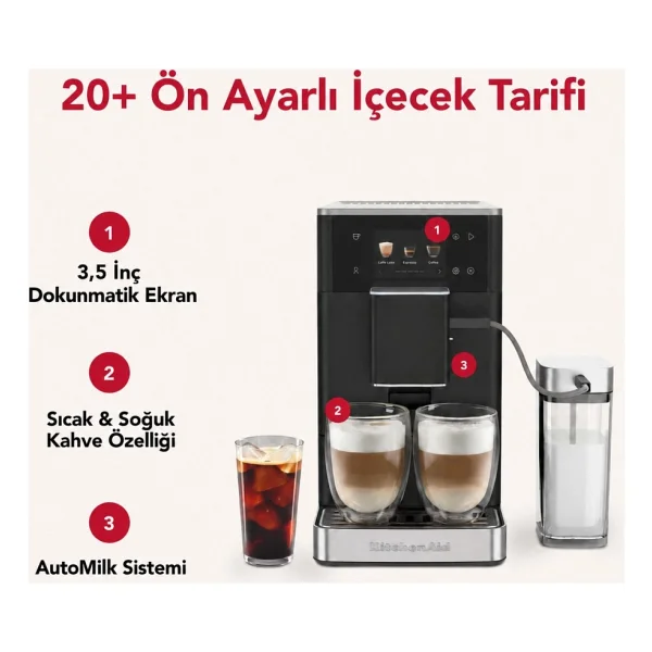 Kitchenaid Kf4 5kes8454ebm Matte Black Tam Otomatik Espresso Makinesi - Görsel 6