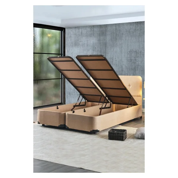 Luna Baza Başlık Yatak Takımı - 140x190 Cm Çift Kişilik Ortopedik Yatak Seti Sağlamlaştırılmış Baza - Görsel 2