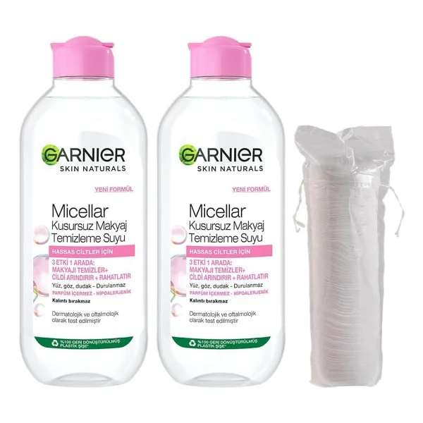 Garnier Micellar Hassas Ciltler Kusursuz 400 Ml 2 Adet Makyaj Temizleme Suyu - Görsel 2