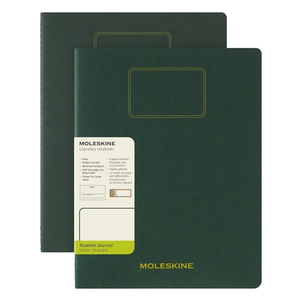 Moleskine Student Cahier Not Defteri 2'li Set Çizgisiz XXL Boy Mersin Yeşili - Görsel 2