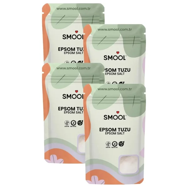 Epsom Tuzu 4'lü Set (4x1000 Gr) İngiliz Tuzu Katkısız, Banyo Tuzu Ayak Banyosu Peeling 4 Kg - Görsel 2