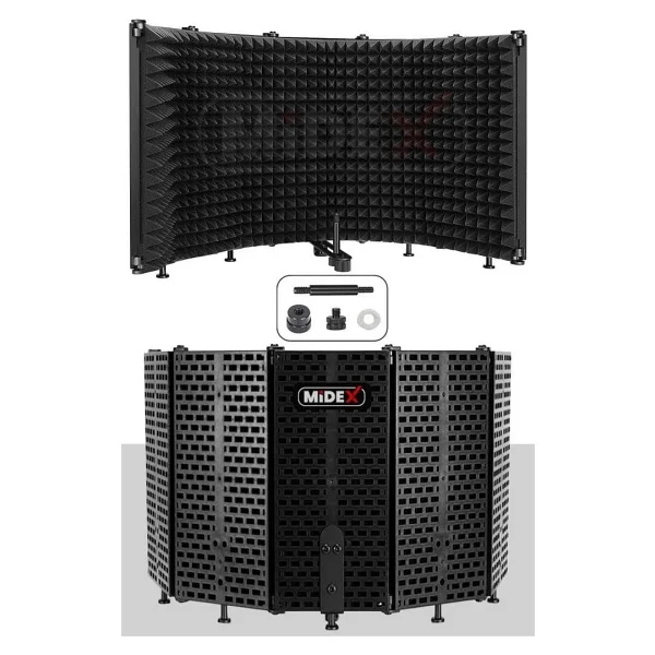 Midex Pf-43 5 Bölümlü Ayaklı Mikrofon Ses Yalıtım İzolasyon Paneli - Görsel 2