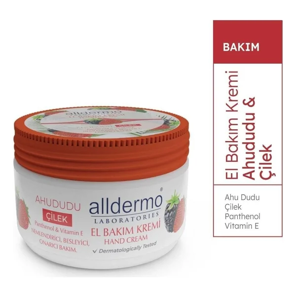 Alldermo Ahududu Çilek Nemlendirici 250 Ml El Kremi - Görsel 3