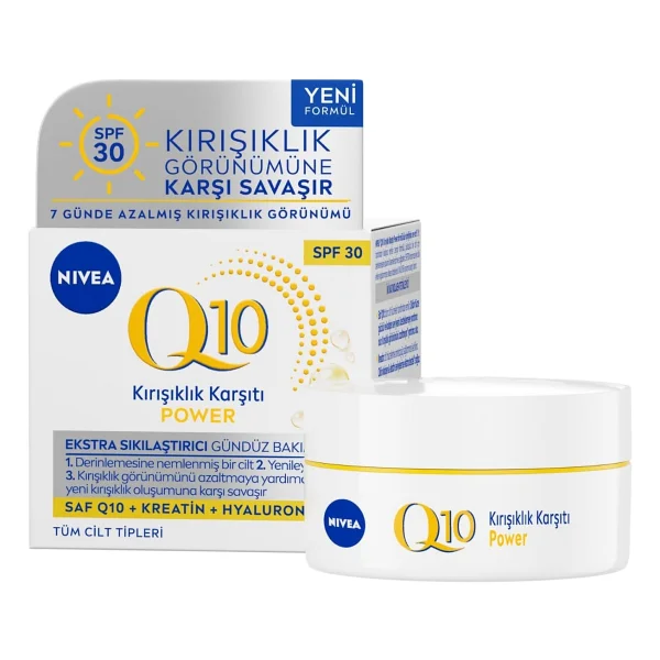 Nıvea Q10 Power Kırışıklık Karşıtı Gündüz Yüz Kremi Spf30 50 Ml,Yaşlanma Karşıtı,Sıkılaştırıcı,Nemlendirici,Kreatin,Hyaluronik Asit - Görsel 2