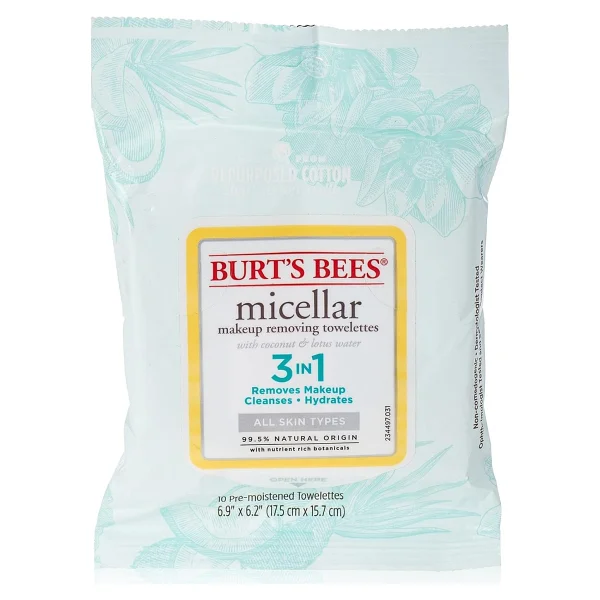 Burt's Bees Burts Bees Micellar Makyaj Temizleme Havluları - Hindistan Cevizi Ve Lotus Suyu, 10 Adet (1'li Paket) - Görsel 2