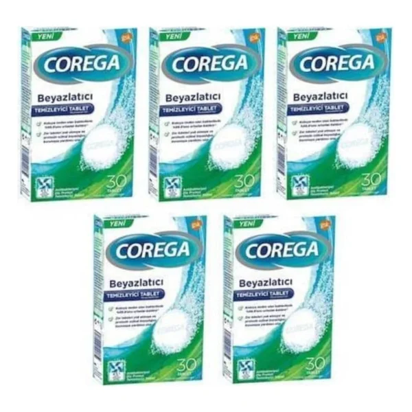 Corega Diş Protezi Beyazlatıcı Temizleyici 30 Tablet X 5 Kutu - Görsel 2