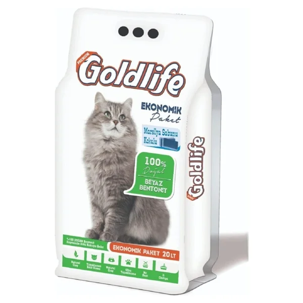 Goldlife Marsilya Sabunu Kokulu 20 lt Bentonit Kedi Kumu - Görsel 2