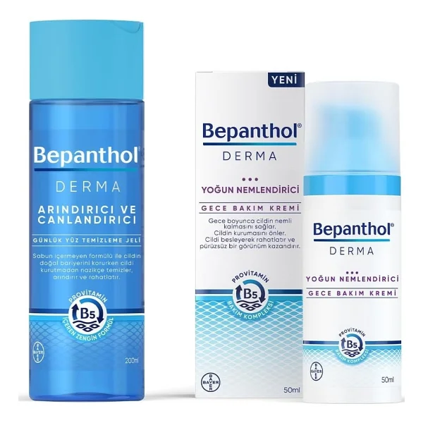 Bepanthol Derma Gece Kremi 50 Ml + Arındırıcı & Canlandırıcı Yüz Temizleme Jeli 200 Ml - Görsel 2